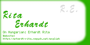 rita erhardt business card